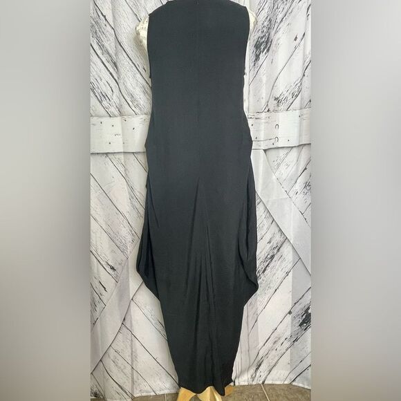 VIADELLEROSE Asymmetrical Sleeveless Dress Black M - Picture 4 of 8